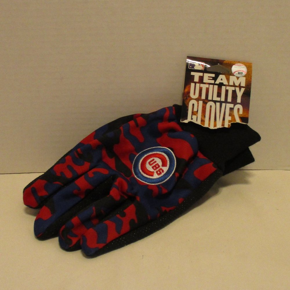 MLB Gloves NEW Chicago Cubs Men Large Red White Blue Black Utility Work Gloves